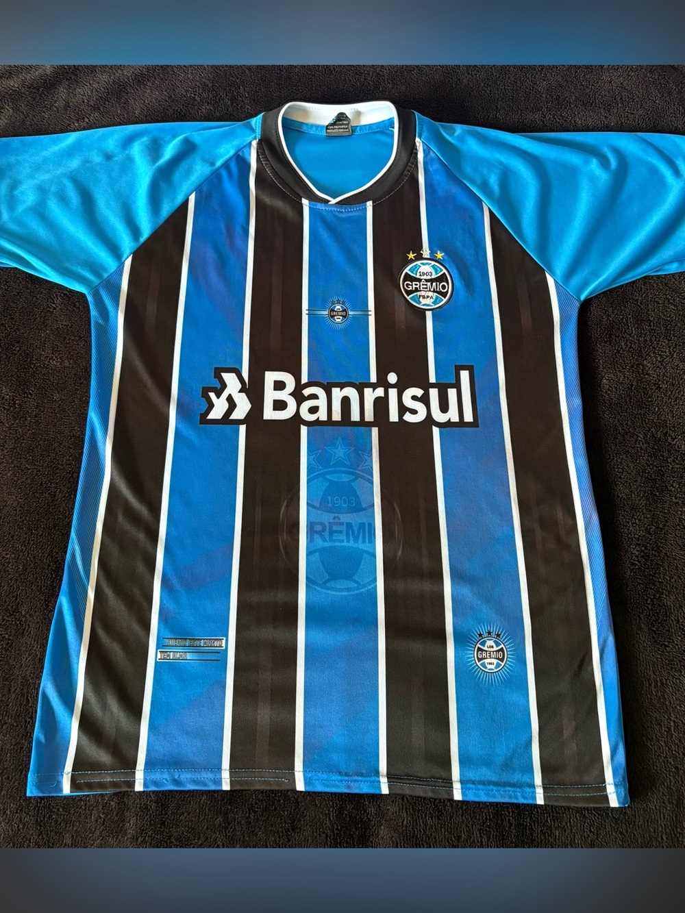 Gremio FBPA x Praga x Byron #11 Banrisul blue Soccer Jersey tee mens medium